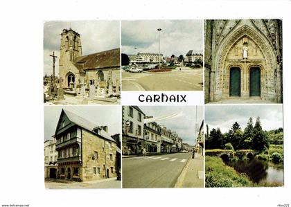 cpm - 29 -  Carhaix-Plouguer - multivues - jos CT 2810 - église cimetière maison de la presse LOTO - 1987