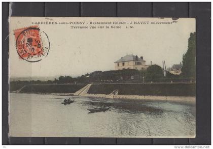 78 - Carrières sous Poissy - Restaurant Hublet - J.Hayet successeur - Terrasse vue sur la Seine