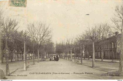 82 - Castelsarrasin - Promenade Flamens - Animée - CPA - Oblitération ronde de 1910 - Voir Scans Recto-Verso