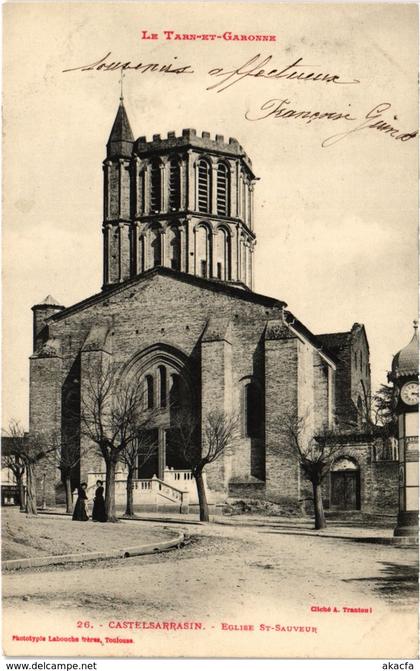 CPA CASTELSARRASIN Église St-Saveur (89670)
