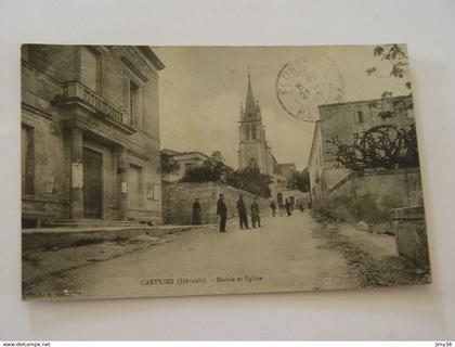 HERAULT-CASTRIES-MAIRIE ET EGLISE -ANIMEE