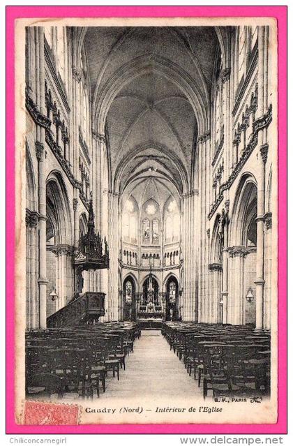 Caudry - L'Intérieur de l'Église - Édition B.F. - 1907