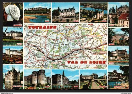 Carte Géographique du Val de Loire - Tourraine - Vouvray - Loches - Tourangelle - Multivues - VALOIRE