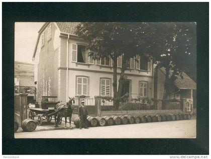 Belle carte photo à situer - Chablis (89) ( Attelage tonneau fût vin éditeur non mentionné)