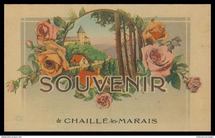 * Fantaisie - Illustration - Souvenir de CHAILLE LES MARAIS - Fleurs - Chateaux - Villa - Roses - Edit. ROB