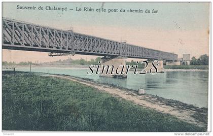 CHALAMPE - LE RHIN ET LE PONT DU CHEMIN DE FER