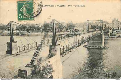 49 - Chalonnes sur Loire - Pont suspendu - CPA - Voir Scans Recto-Verso