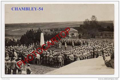 CHAMBLEY BUSSIERES-Inauguration du Monument-Cimetiere-Carte Photo allemande-Guerre14-18-1WK-Militaria-France-54-