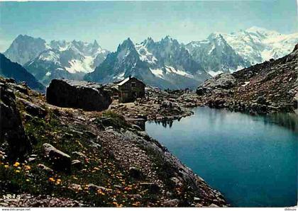 74 - Chamonix - Mont-Blanc - Le Lac Blanc - Grandes Jorasses - Les Aiguilles de Chamonix - Le Mont-Blanc - CPM - Voir Sc