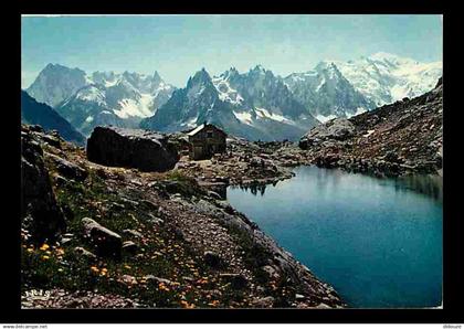 74 - Chamonix - Mont-Blanc - Le Lac Blanc - Grandes Jorasses - Les Aiguilles de Chamonix - Le Mont-Blanc - CPM - Voir Sc