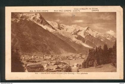 74 - Chamonix - Mont-Blanc - Vue Générale - Carte Vierge