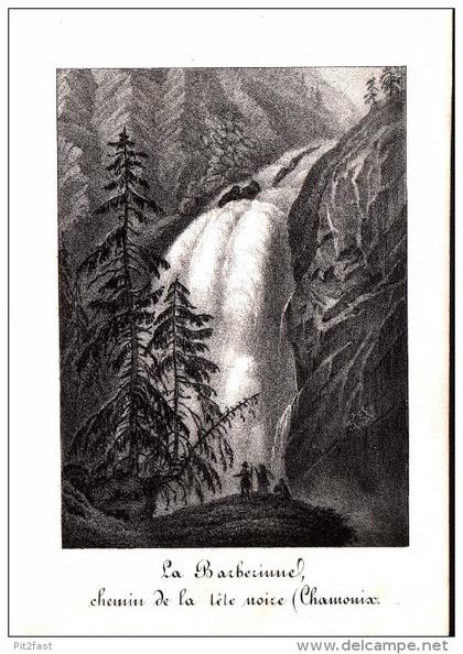 vieille carte , Chamonix-Mont-Blanc , ca. 1860 !!!