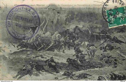 94 - Champigny sur Marne - Bataille de Champigny - CPA - Oblitération ronde de 1910 - Voir Scans Recto-Verso