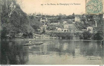 94 - Champigny sur Marne - La Marne, de Champigny à la Varenne - Animée - Canotage - CPA - Voir Scans Recto-Verso
