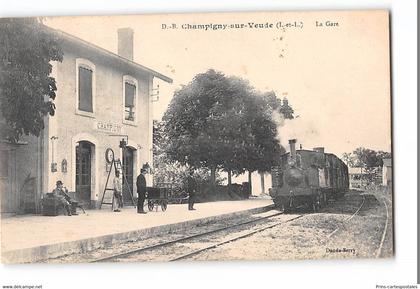 CPA 37 Champigny sur Veude La Gare Train