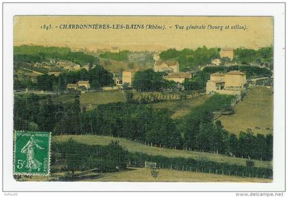 CHARBONNIERE LES BAINS - Vue Générale - Bourg et Villas ( Carte toilée )