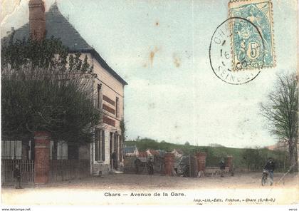Carte Postale ANCIENNE de CHARS - Avenue de la Gare