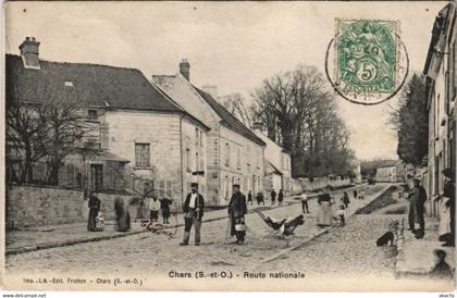 CPA Chars - Route nationale (44869)