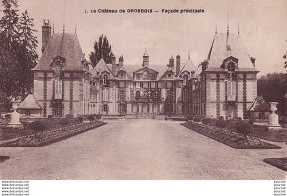 B5- LE CHATEAU DE GROSBOIS - FACADE PRINCIPALE  - (  2 SCANS )