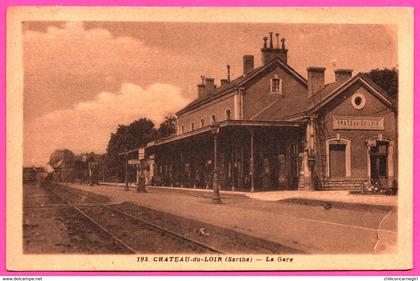 Château du Loir - La Gare - Animée - Phototypie PERRIN MENIER - 1948 - Oblit. CHATEAU DU LOIR