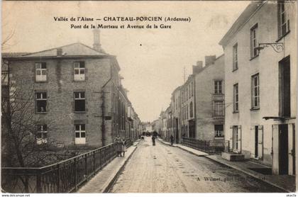 CPA CHATEAU-PORCIEN - Pont de le Morteau et Avenue de la Gare (135304)