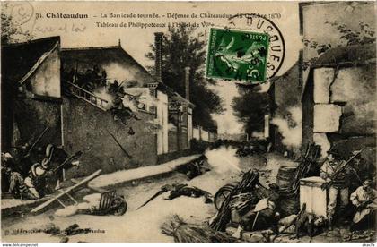 CPA AK CHATEAUDUN - Barricade tournée - Defense de CHATEAUDUN - 1870 (385604)