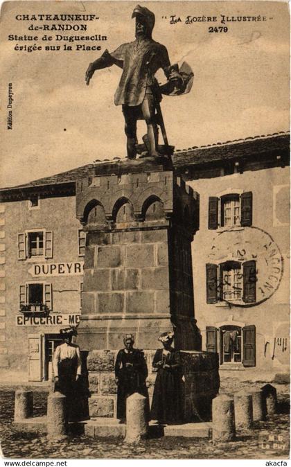 CPA CHATEAUNEUF-de-RANDON - Statue de Duguesclin erigée sur la Place (638480)