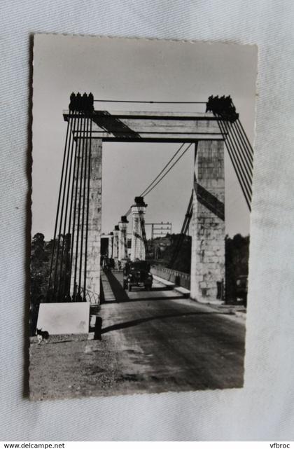 K152, Cpsm 1957, Chatillon sur Loire, le pont suspendu, Loiret 45