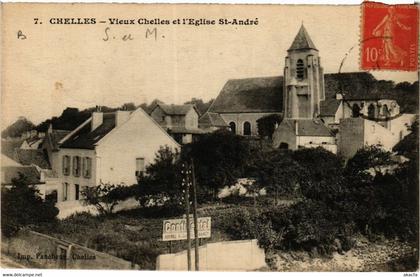 CPA AK CHELLES - Vieux CHELLES et l'Église St-Andre (436021)