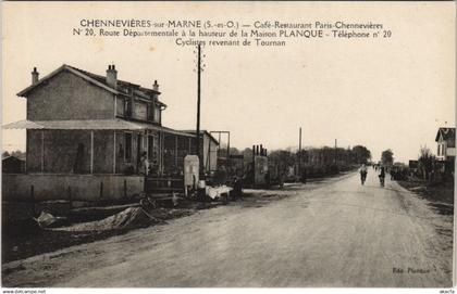 CPA AK CHENNEVIERES-sur-MARNE - Café-Restaurant Paris-CHENNEVIERES (44914)