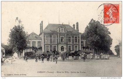 CHEROY HOTEL DE VILLE SORTIE DES ECOLES ECOLIERS