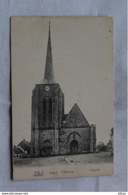 Cpa 1912, Chéroy, l'église, Yonne 89