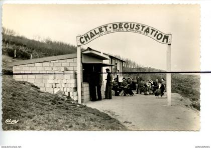 CPSM. PF. Rhône. D69. Chiroubles . Chalet de dégustation du cru noble chiroubles . Terrasses