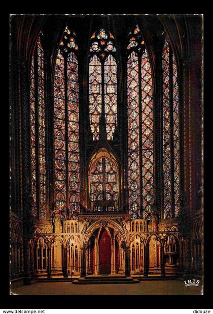 75 - Paris - La Sainte Chapelle - intérieur de la Chapelle - Vitraux de la chapelle haute - Art Vitraux Religieux - CPM