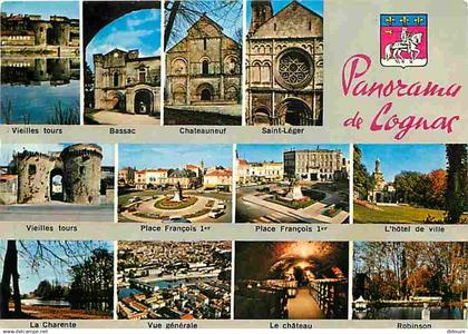 16 - Cognac - Multivues - Blasons - Flamme Postale de Cognac - CPM - Voir Scans Recto-Verso