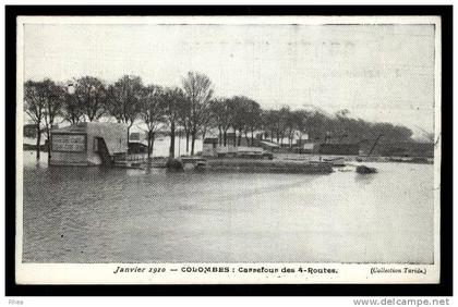 92 Colombes Janvier - COLOMBES: Carrefour des 4-Routes 1910 inondation hauts de seine D92D K92025K C75025C RH002406