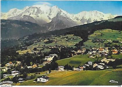 CPM Combloux Vue aérienne et le Mont-Blanc