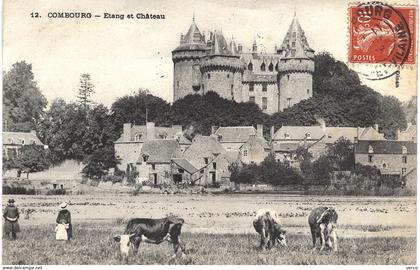 Carte  Postale  ancienne de COMBOURG - Etang & château