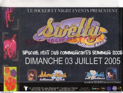 87- CONDAT SUR VIENNE - CARTE BOITE DE NUIT LE JOKER - MR SEBB DJ AUX PLATINES-  SWETTY 2005