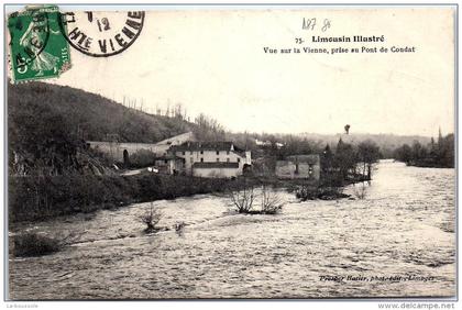 87 CONDAT - vue sur la vienne depuis le pont.