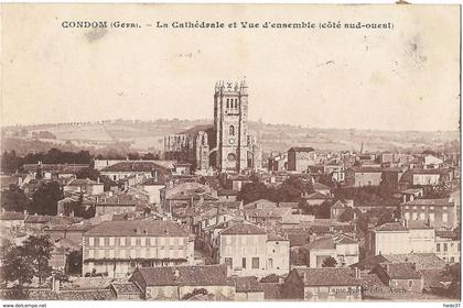 Condom - La Cathédrale et vue d'ensemble (côté sud-ouest)