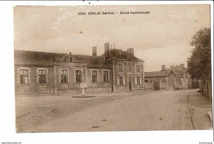 CPA-Carte postale France-Conlie Ecole communale-1931-VM23549br