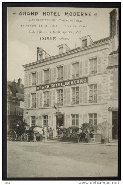 58 Cosne-Cours-sur-Loire hotel carte pub attelage cheval    D58D  K58086K  C58086C RH057527