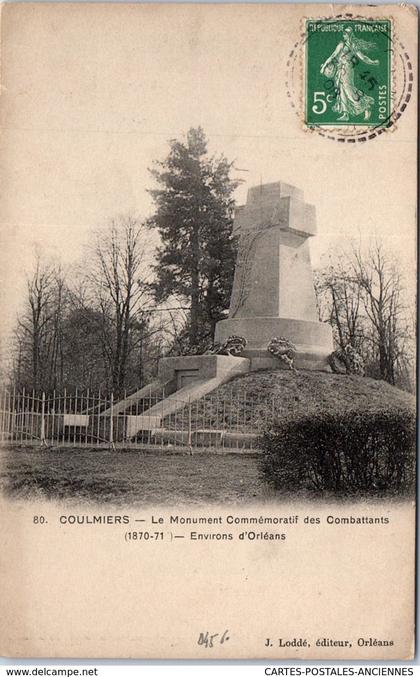 45 COULMIERS - le monument des combattants de 1870