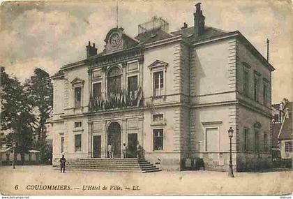 77 - Coulommiers - L'Hotel de Ville - Animée - Correspondance - Tampon Hopital Complémentaire 81 Coulommiers - CPA - Voi