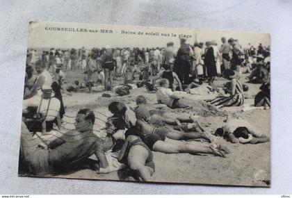 Courseulles sur mer, bains de soleil sur la plage, Calvados 14