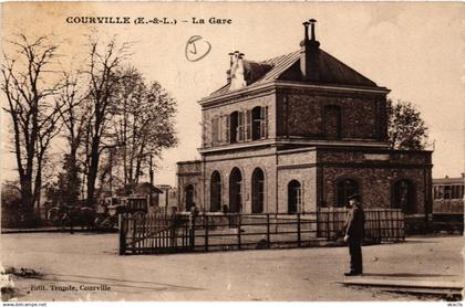 CPA COURVILLE - La Gare (385570)