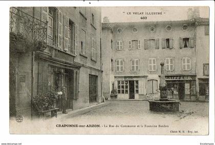 CPA- Carte Postale-France-Craponne-sur-Arzon-Rue du Commerce et Fontaine Bardon-VM18844