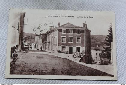 Cpa 1930, Cunlhat, avenue de la poste, Puy de Dôme 63