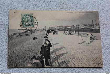 Cpa 1907, Dieppe, le boulevard maritime, Seine maritime 76